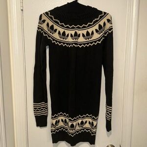 Adidas Originals Trefoil Fair Isle Print Sweater Dress tunic with hood